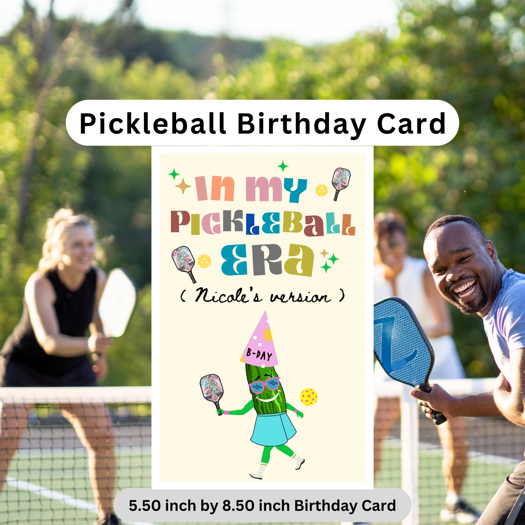 In My Era Pickleball Birthday Card Personalized Custom Pickleball Gifts for Pickleball Gifts for Her Pickleball Cards Funny Pickleball