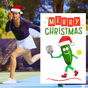 Pickleball Weihnachtskarte Pickleball Karte Lustige Pickleball Geschenke für Pickleball Weihnachtskarten Frohe Weihnachtskarten Pickleball Dekorationen
