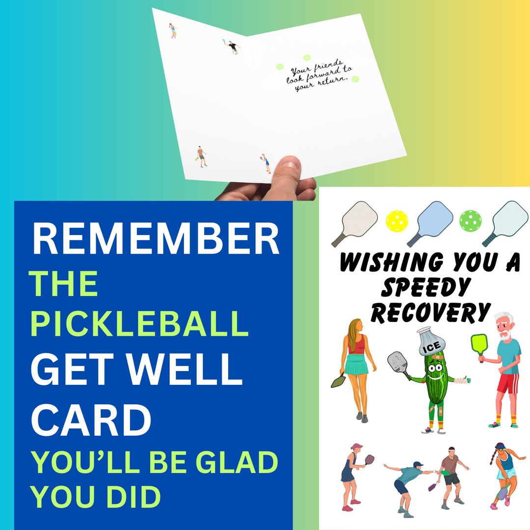 Pickleball Get Well Card Pickleball Gifts for Pickleball Gifts for Her