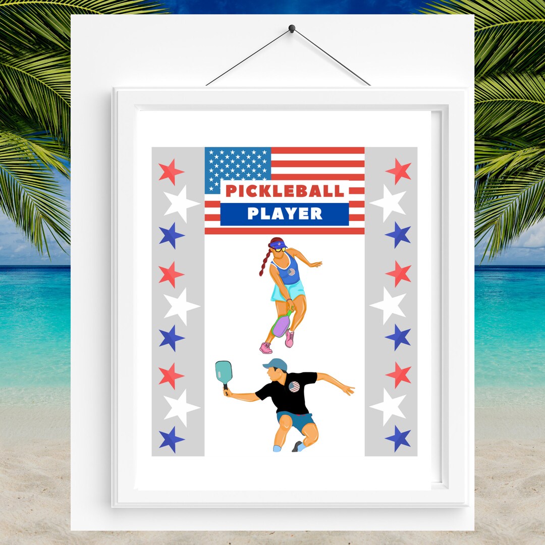 Pickleball Art Print US Pickleball Player Art Gift Gift for Etsy