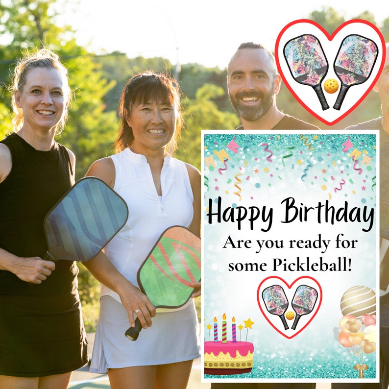Pickleball Birthday Card Pickleball Gift for Pickleball Player
