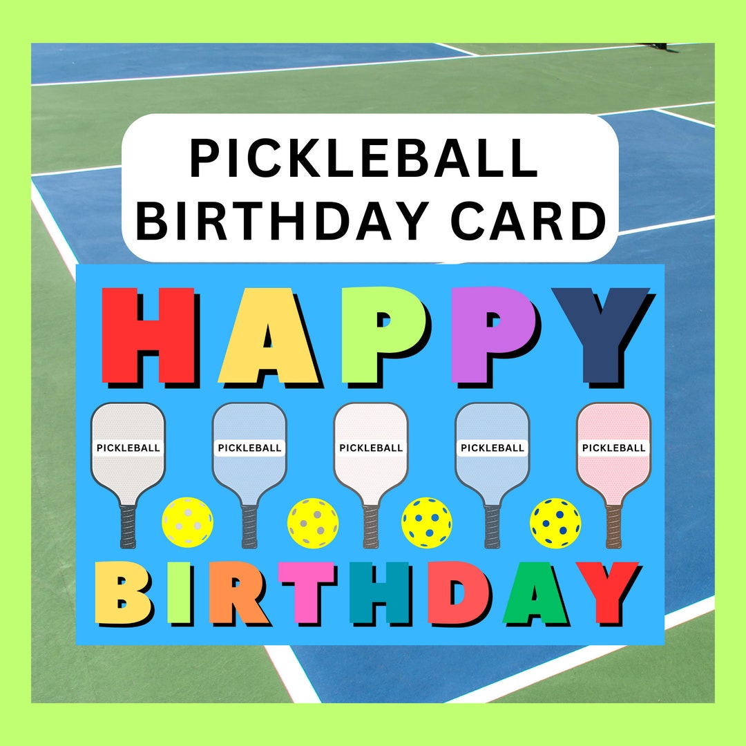 Pickleball Birthday Card Pickleball Gifts Funny Pickleball Card