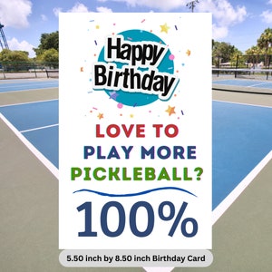 Pickleball Birthday Card Pickleball Gift for Pickleball Player Pickleball Gifts for Her Pickleball Card Funny Pickleball Playing Pickleball