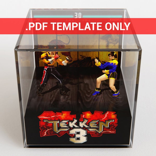 Diorama Cube PDF Template - Tekken 3 [Jin Verse Xiaoyu] - PlayStation