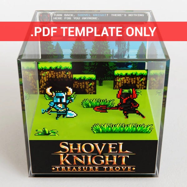 Diorama Cube PDF Template - Shovel Knight Treasure Trove [Plains of Passage] - Switch