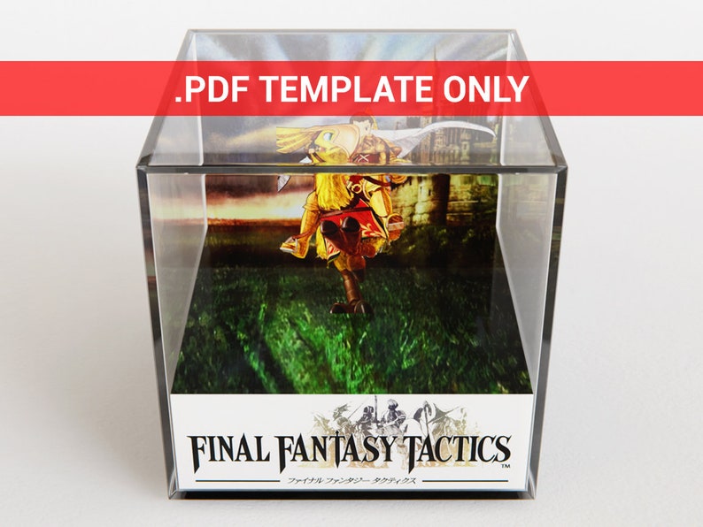 Diorama Cube PDF Template Final Fantasy Tactics delita and Chocobo Diorama Cube PDF Template Final Fantasy Tactics delita and Chocobo