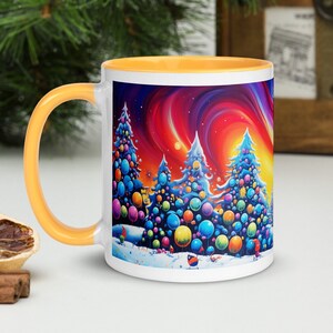 Christmas Mug Coffee Mug Christmas Trees Rainbow Northern Lights