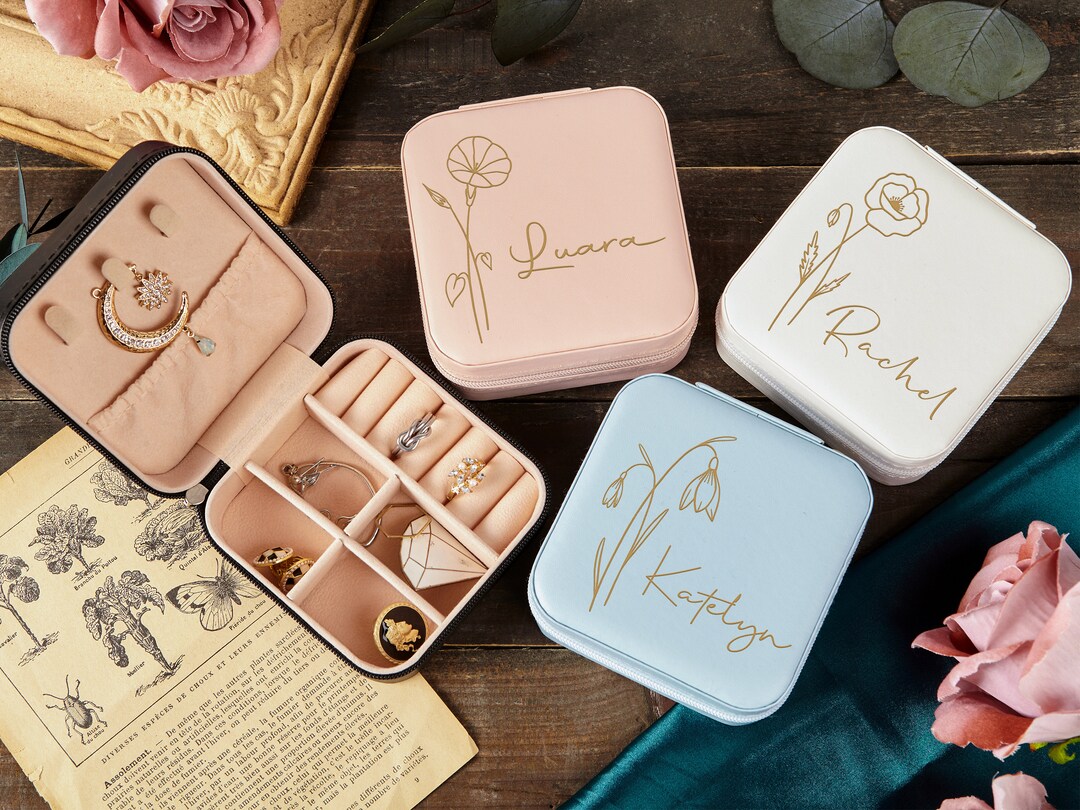 Custom Travel Jewelry Boxpersonalized Jewelry Boxleather Etsy