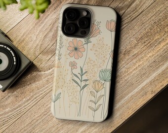 Retro Flower iPhone Case, iPhone 15 Pro Max, Wildflower Aesthetic iPhone Case, iPhone 13 14 Case, Floral Phone Case, Cute Trendy iPhone Case
