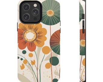 Retro Flower iPhone Tough Case ,iPhone 13 14 Pro Max,iPhone 11 Case ,Fall Floral iPhone,Floral iPhone 12 Case,iPhone 7 8,iPhone X XR SE