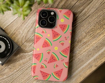 Cherry Watermelon iPhone Case Berries Fruit Phone Case for iPhone11 12 13 14 15 Pro Max Plus,Aesthetic iPhone,Spring Summer Gift for Her Mom