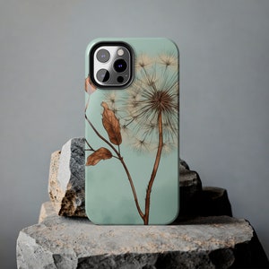 Autumn Flower iPhone Case, Cute Matte iPhone 13 14 15 Pro Max, iPhone 11 12, Spring Summer iPhone Case, Floral Dandelions, iPhone 15 Case