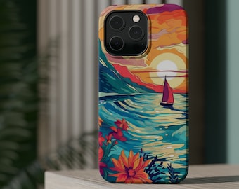 Summer Beach iPhone 15 Case,Boho iPhone 14 Plus,Ocean Sunrise iPhone 14 Pro Max Case,Retro iPhone Case,Cute Trendy iPhone 13 Pro,iPhone 13