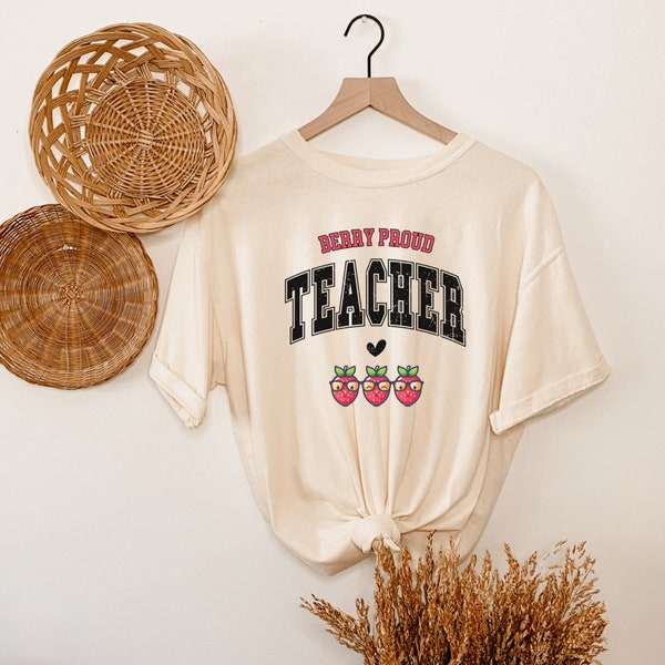 Strawberry Shirt, Comfort Colors Teacher Shirt, Teach Them Love Them Watch Them Grow, Funny Cute Teacher Team Shirts, Strawberry Clothes