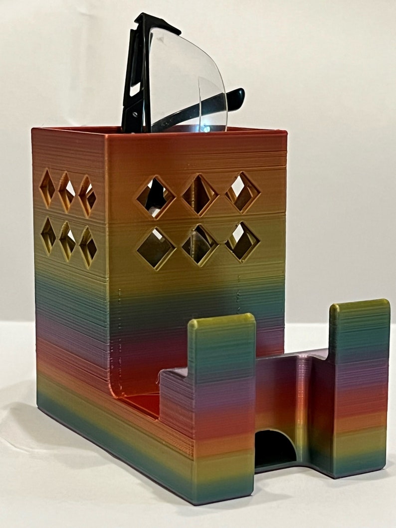 3d Printed Phone Stand Desktop Organizer Eyeglasses Holder Etsy