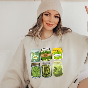 Vintage Canned Pickles Sweatshirt, Canning Season Sweatshirt, Pickle Lovers Sweater,Pickle Jar Crewneck Sweatshirt, Pickle Lover Hoodie