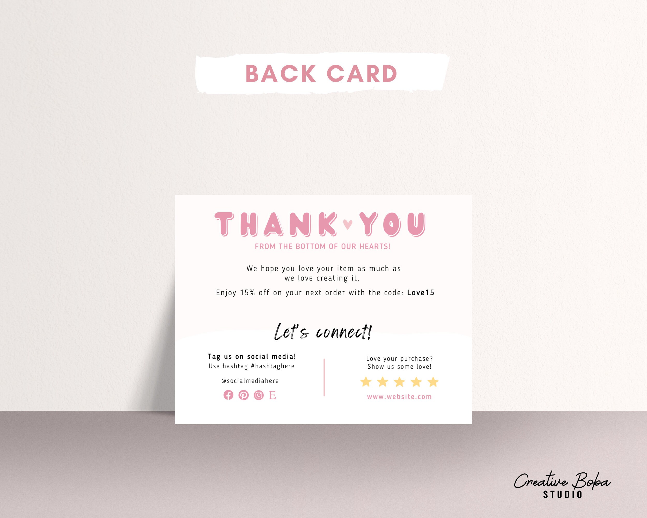 Editable Thank You Card Template Canva Here to Make You Smile, Business