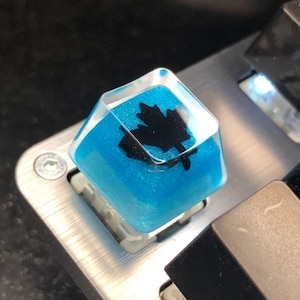 Handmade Ink Ice Black Maple Blink Blue Artisan Keycap OEM Height Key Cap for Mechanical Keyboard