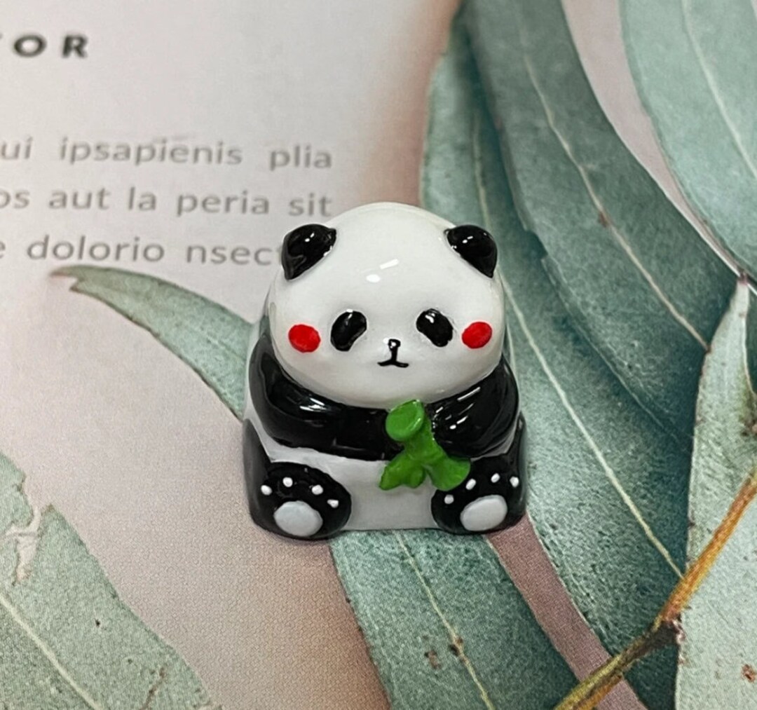 Lovely Panda Cute Inspired Hand Painted Artisan Keycap MX Key Cap for ...