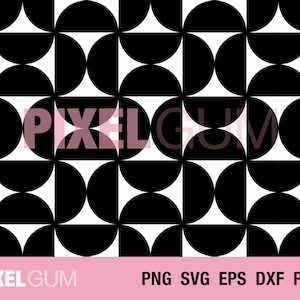 Bezszwowy wzór półkola, wzór półkola wektor, bezszwowy wzór geometryczny, wzór kołowy SVG, EPS, PNG, dxf, pdf, abstrakcyjny