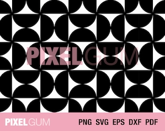 Seamless Semi Circle Pattern, Half Circle Pattern Vector, Seamless Geometric Pattern, Circular Pattern SVG, EPS, PNG, dxf, pdf, Abstract