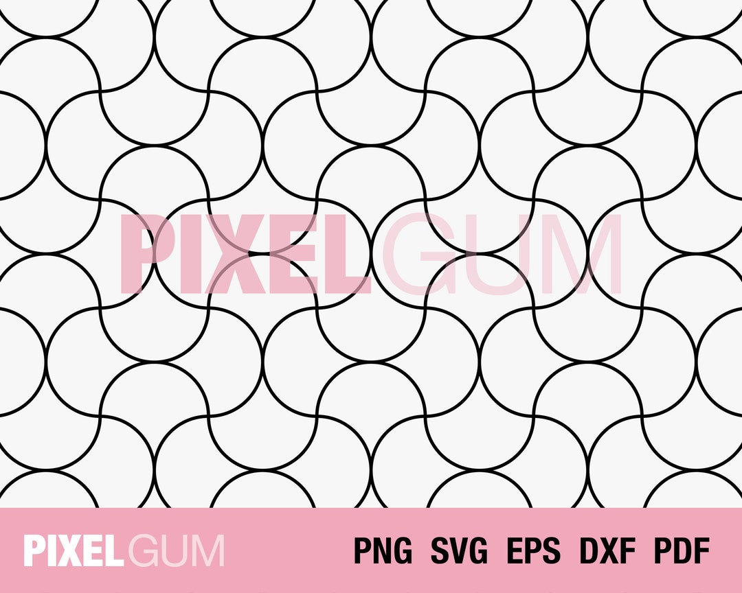Seamless Round Geometric Line Pattern SVG, Vector Line Pattern ...