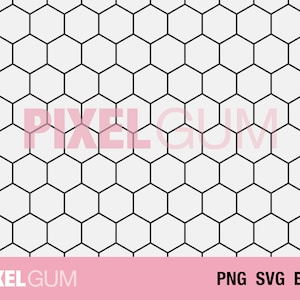 Seamless Hexagon Pattern SVG, Hexagon Grid Pattern, Honeycomb Pattern, PNG, EPS, Honeycomb Clipart