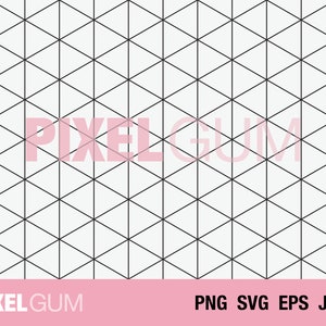 Fichier numérique de motif de grille isométrique, grille géométrique SVG, grille isométrique imprimable, Png, Eps, Jpeg, format lettre Pdf, évolutif