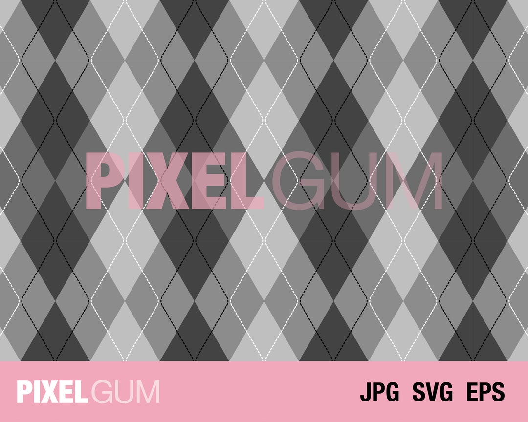 Seamless Gray Monochrome Argyle Vector Pattern Svg, Repeatable Argyle ...