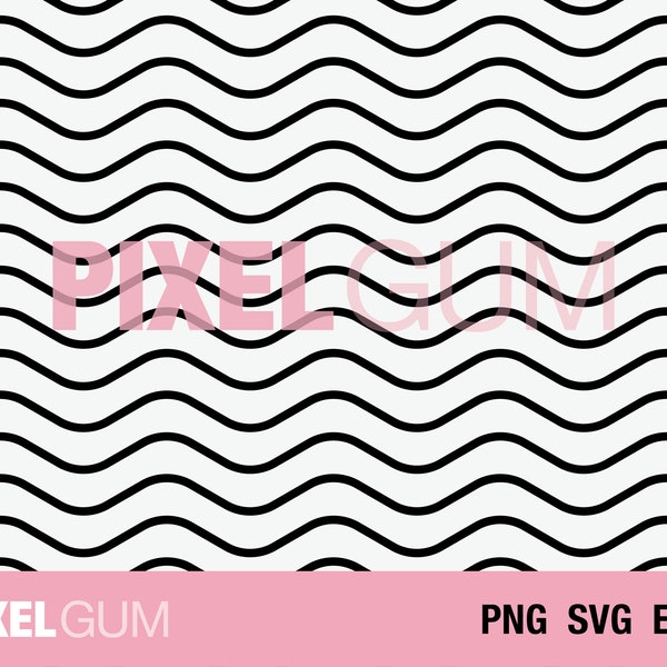 Seamless Wavy Line Pattern SVG, Squiggly Lines PNG Background, Curvy Lines Vector Pattern