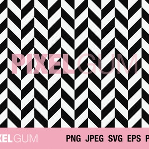 Seamless Black & White Herringbone Pattern SVG, Transparent Herringbone PNG, Black and White Chevron Pattern JPEG