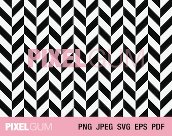 Black & White Herringbone Pattern, Seamless Chevron SVG PNG (Digital Download)