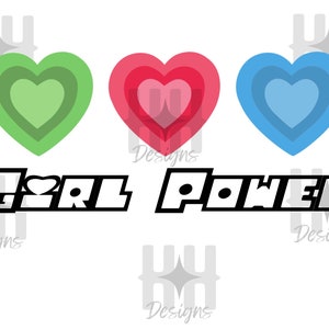 Girl Power PNG, Powerpuff Girls PNG, Y2K Inspired PNG, 2000s Png