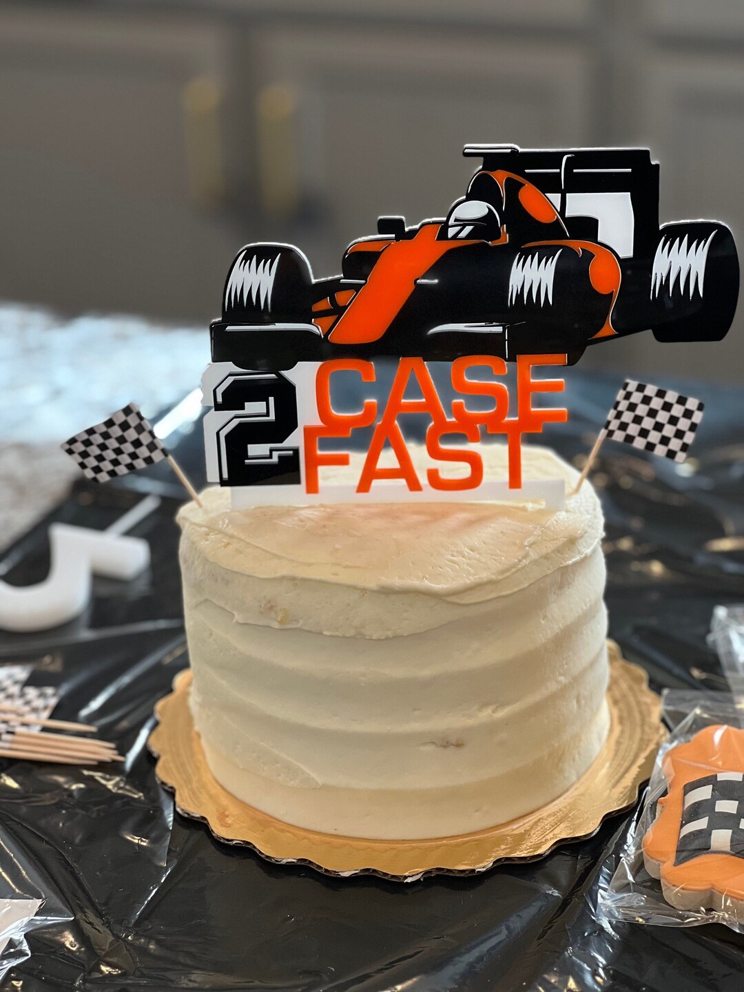 Rev up the Birthday Fun Race Car Theme Cake Topper for High-speed Celebrations Formula-1 Cake 