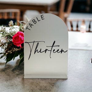 Acrylic Arch Modern Table Numbers - Wedding Table Numbers - Wedding Decor