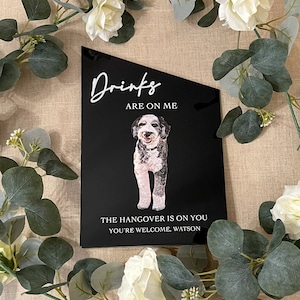 Custom Pet Portrait Bar Sign, Signature Drink Bar Sign, Wedding Bar Sign, Wedding Bar Menu
