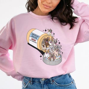 Antidepressivum hondentrui grappige hond ronde hals cadeau voor hond moeder hondenliefhebbers sweater grafische hondentrui geestelijke gezondheid ronde hals