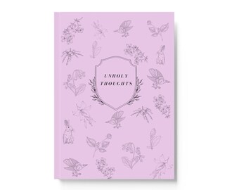 Hardback Journal, Unholy Thoughts Journal, Cute Notebook, Nature Journal, Personal Diary, Writing Journal, Funny Notebook
