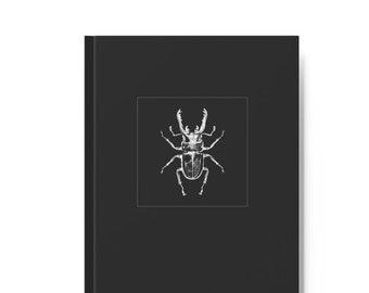 Hardback Beetle Journal, Insekten Journal, Käfer Notizbuch, Ästhetisches Notizbuch, Dark Academia Journal, Persönliches Tagebuch, Kunstbuch
