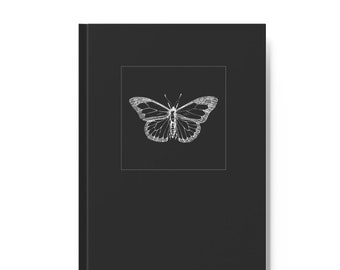 Hardback Butterfly Journal, Notebook for Women, Aesthetic Notebook, Butterfly Art Book, Personal Diary, Dark Academia