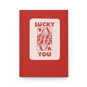 Lucky You Journal, Cool Girl Esthetiek, Card Journal, Queen Of Hearts Journal, Rood notitieboekje
