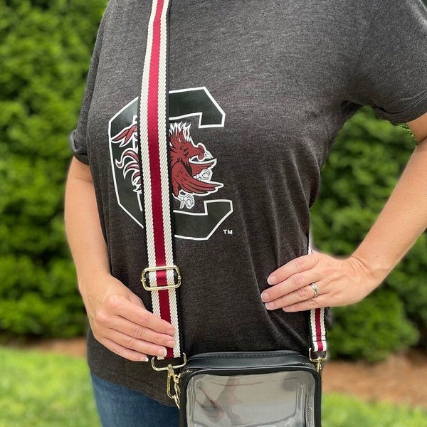 University of South Carolina USC Gamecocks Purse Bag STRAP ONLY | Gamecocks Team Color Strap