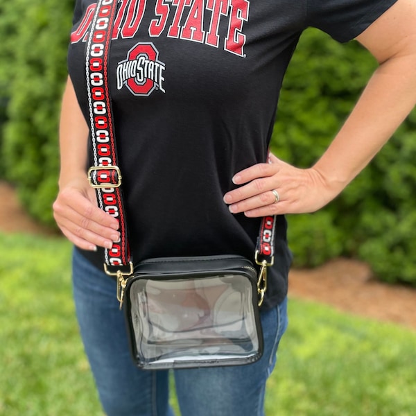 Université d'État de l'Ohio | Sac transparent avec contour noir et sangle assortie Ohio State Buckeyes Team