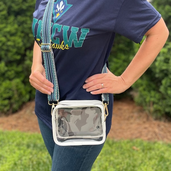 UNC Wilmington Seahawks | Clear Bag with White Outline and Matching UNCW Team Color Strap