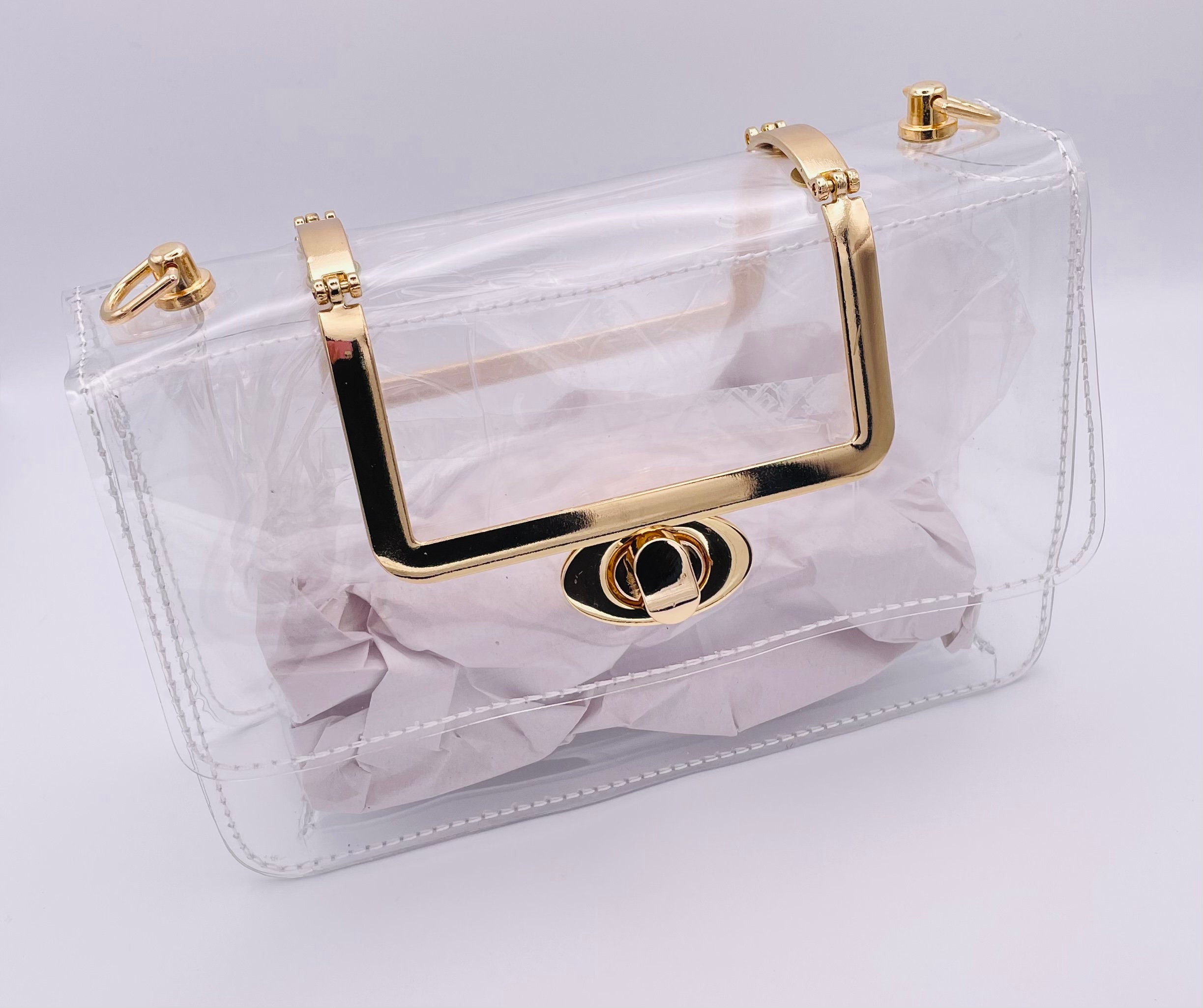 Clear Bag With Gold Accents Stadium and Concert Approved Clear Bag ...