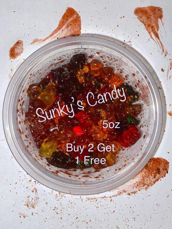 Sunkys Candy Gummy Bear Enchilados Chamoy Tajin 5oz Etsy
