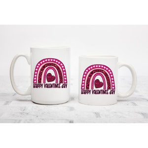 Happy Valentines Day Rainbow Valentines Mug, Valentines Gift for Her, Valentines Gift for Him, Valentines Day Mug, Valentines Mug Gift