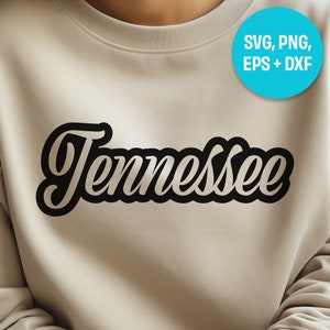 Tennessee SVG Eps Png, Retro Tekst svg, Home Staten, Patriottische TShirt, Staat Sticker PNG, Shirt Design Cut File, Tennessee Clipart, Digitaal