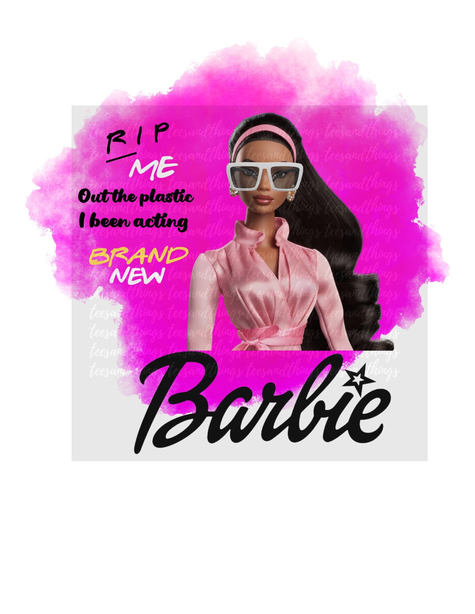 Rip Me Out the Plastic Melanin Barbie Tshirt PNG Image. Etsy
