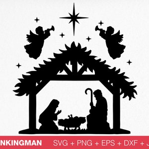 Nativity Scene SVG / Manger / Commercial use / Digital Download / Christian png / Christmas svg / Christmas Decoration / Clip Art